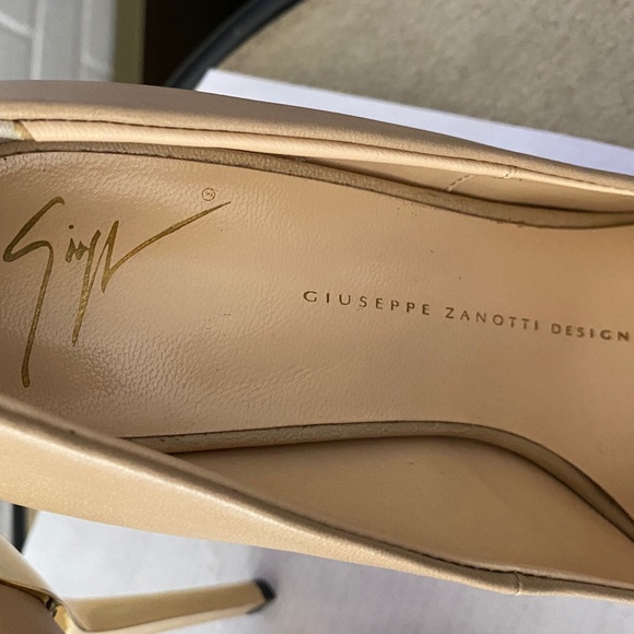 GUISEPPE ZANOTTI TAN LEATHER PUMPS COLD clogs HEELS platform 37.5-6.5 sandals mu - Picture 4 of 9